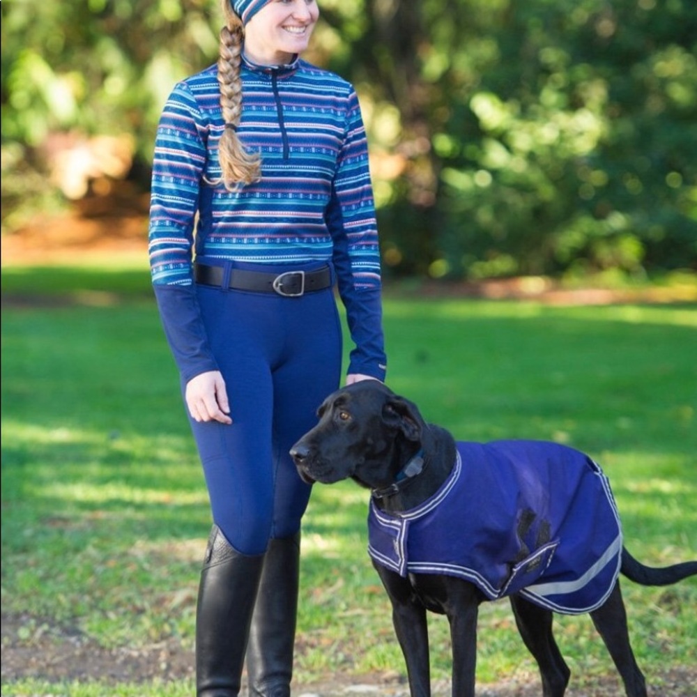 Kerrits Fair Isle Fleece Tech Top - Navy - Picture 3 of 5